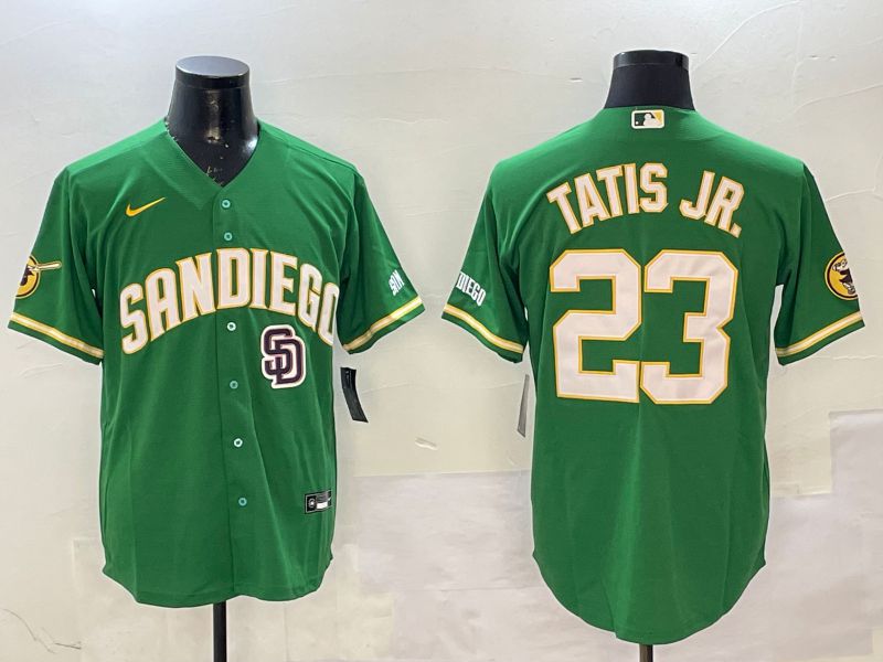 Men San Diego Padres 23 Tatis jr Green Jointly Name Game Nike 2025 MLB Jersey style 4